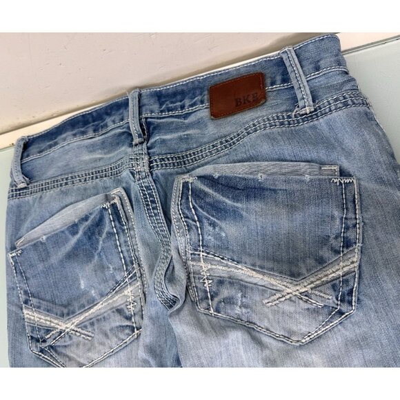 Buckle BKE Aiden Jeans Mens 31R ( 32X32 ) Light Wash Distressed Bootleg Y2K - Picture 3 of 14
